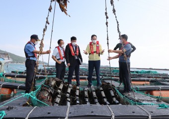 명현관 해남군수, 고수온 대비 양식장 현장점검